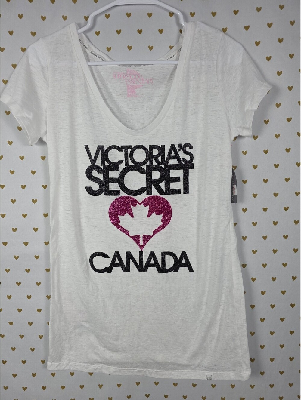 Victoria's Secret Supermodel Essentials Canada Graphic Tee White NWT Large